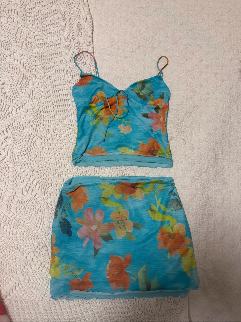White Fox Mini Skirt Set